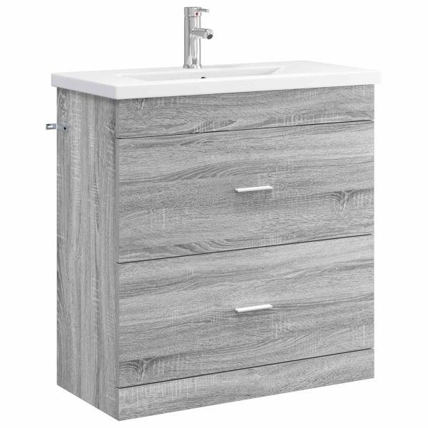 Комплект мебели за баня Сив Сонома 81 x 40 x 84,5 см