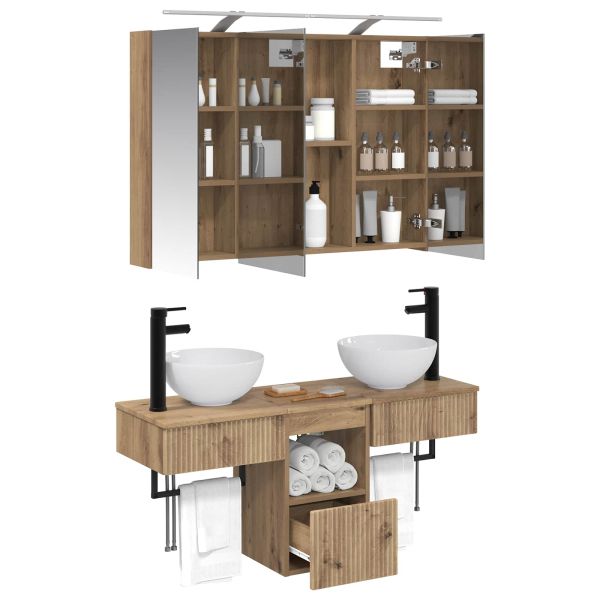 Комплект шкафове за баня 4 pcs 100 x 14,5 x 70 см
