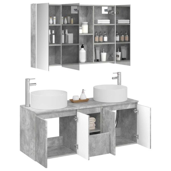 Комплект шкафове за баня 4 pcs Бетонно сиво