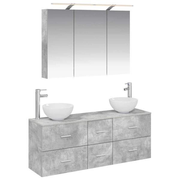 Комплект мебели за баня 4 pcs Бетонно сиво
