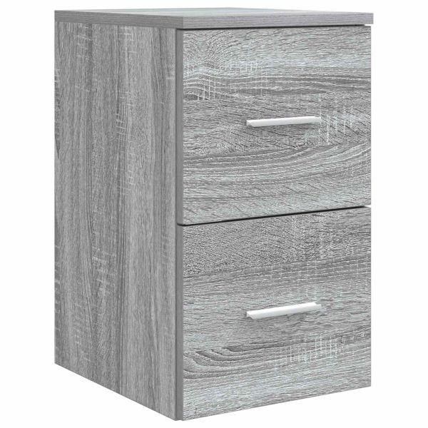 Комплект мебели за баня 4 pcs Сив Сонома