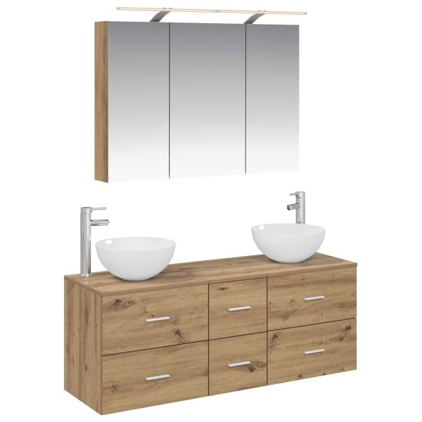 Комплект мебели за баня 4 pcs Дъб артизан
