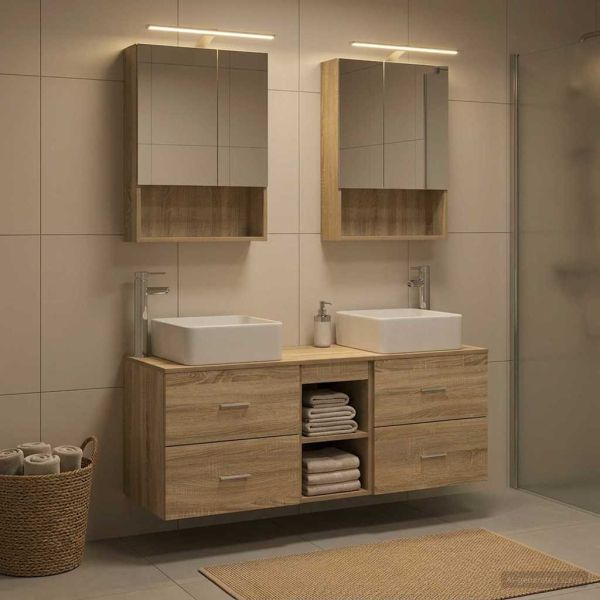 Комплект мебели за баня 5 pcs Дъб сонома