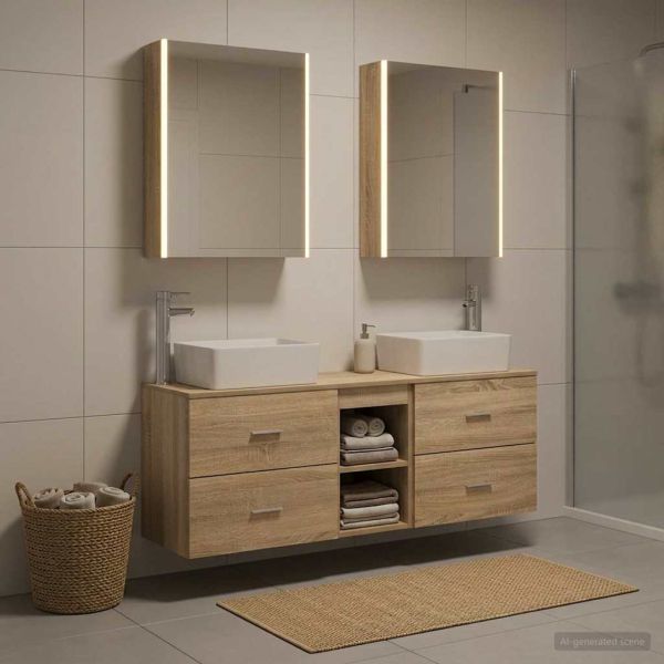 Комплект мебели за баня 5 pcs Дъб сонома