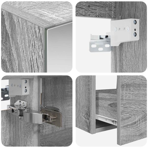 Комплект мебели за баня 4 pcs Сив Сонома