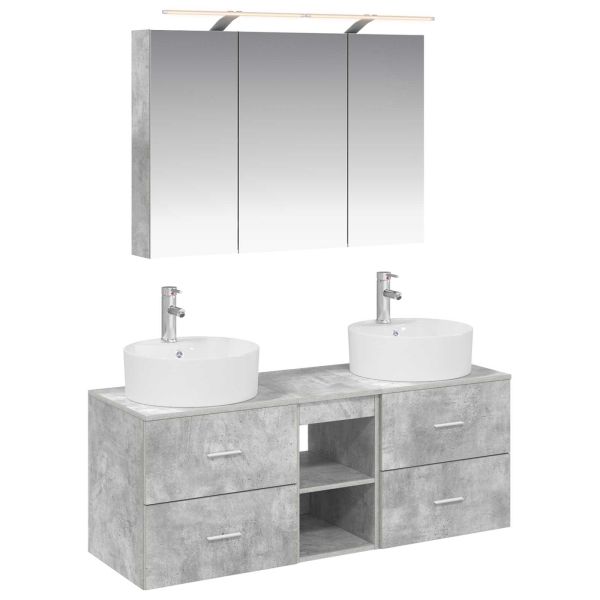Комплект мебели за баня 4 pcs Бетонно сиво
