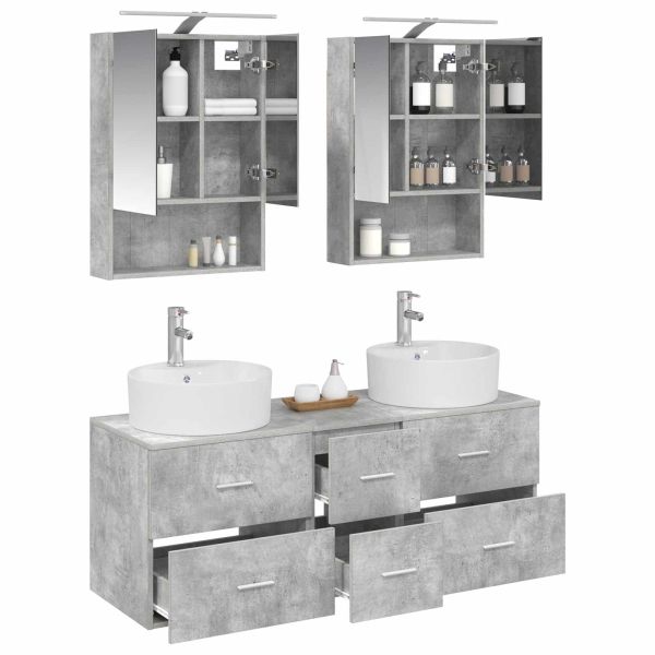 Комплект мебели за баня 5 pcs Бетонно сиво