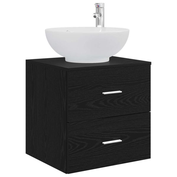 Комплект мебели за баня 4 pcs Черен дъб