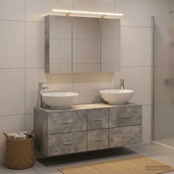 Комплект мебели за баня 4 pcs Бетонно сиво