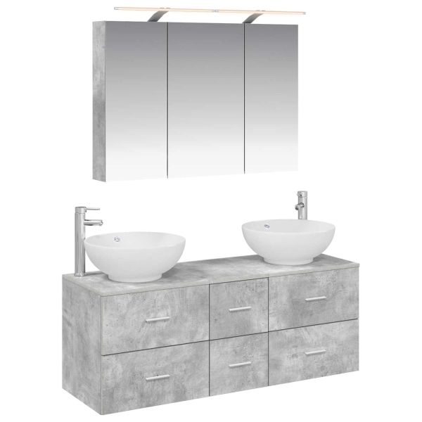 Комплект мебели за баня 4 pcs Бетонно сиво