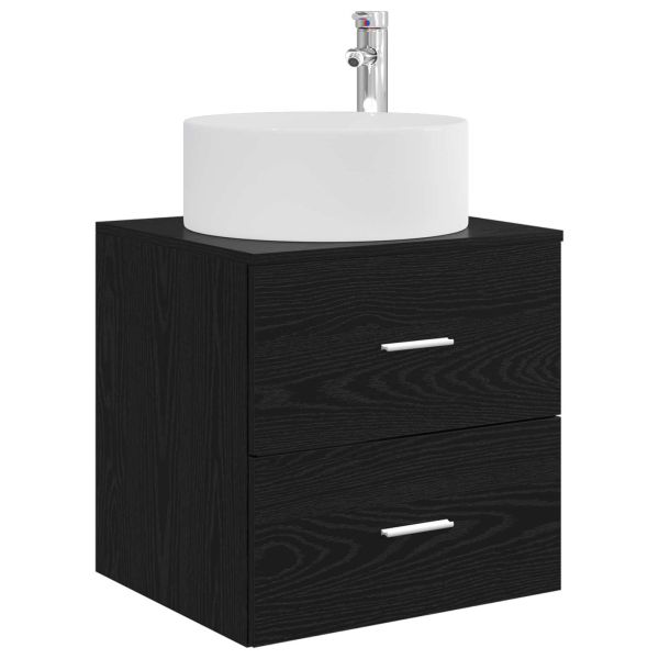 Комплект мебели за баня 4 pcs Черен дъб