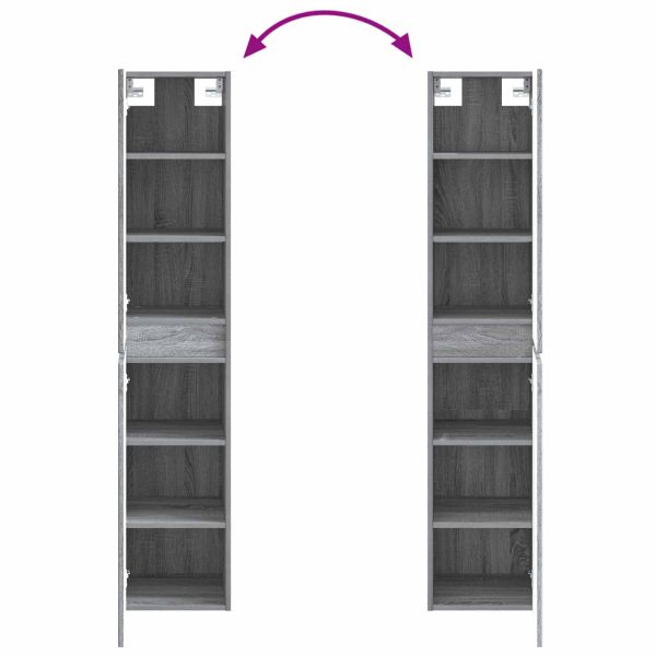 Комплект мебели за баня 5 pcs Сив Сонома