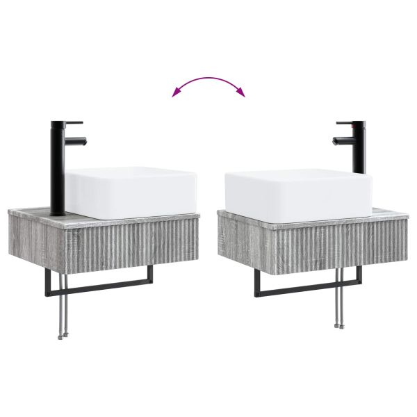 Комплект мебели за баня 4 pcs Сив Сонома