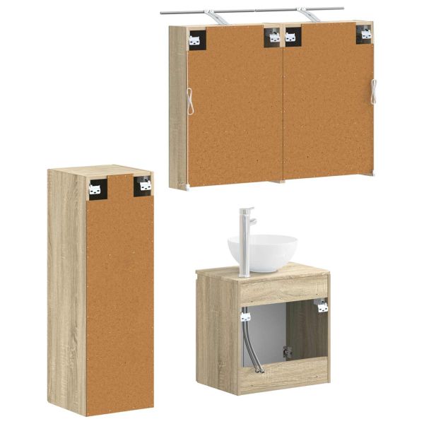 Комплект мебели за баня 4 pcs Дъб сонома