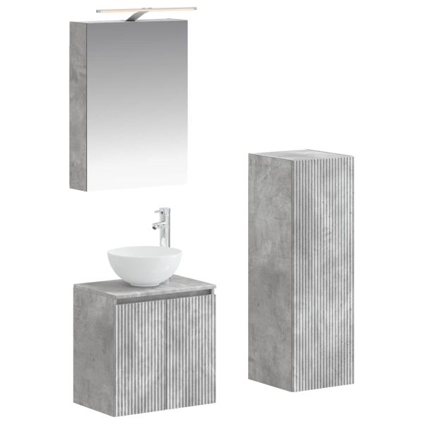 Комплект мебели за баня 4 pcs Бетонно сиво
