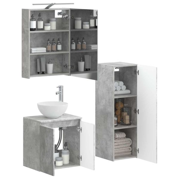 Комплект мебели за баня 4 pcs Бетонно сиво