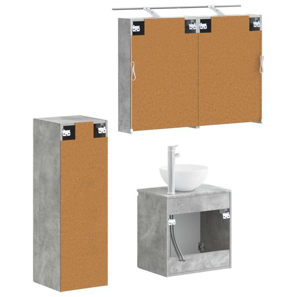 Комплект мебели за баня 4 pcs Бетонно сиво
