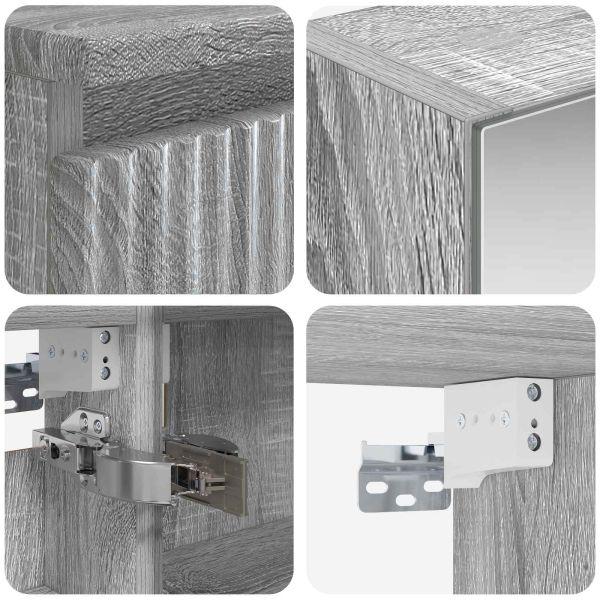 Комплект мебели за баня 4 pcs Сив Сонома