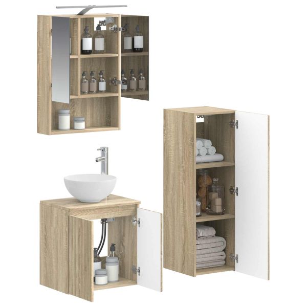 Комплект мебели за баня 4 pcs Дъб сонома