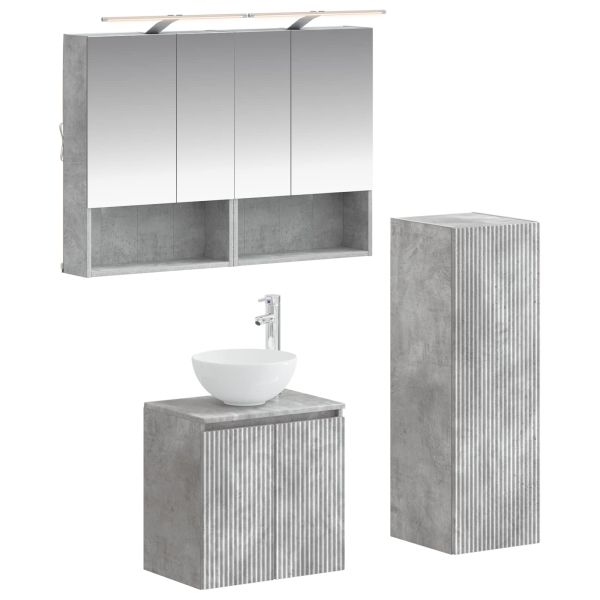 Комплект мебели за баня 4 pcs Бетонно сиво
