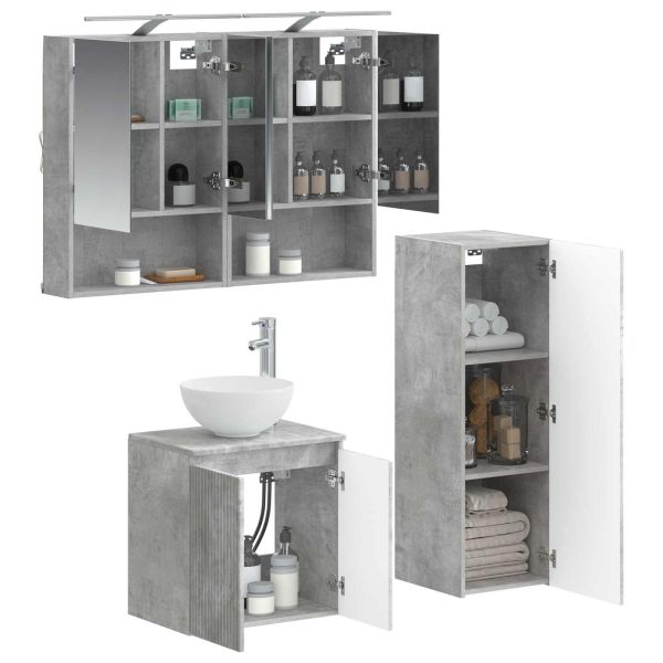 Комплект мебели за баня 4 pcs Бетонно сиво