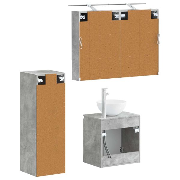 Комплект мебели за баня 4 pcs Бетонно сиво