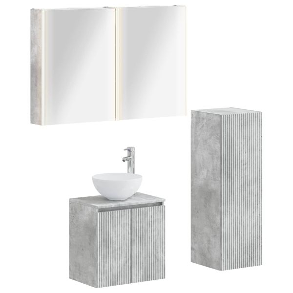 Комплект мебели за баня 4 pcs Бетонно сиво