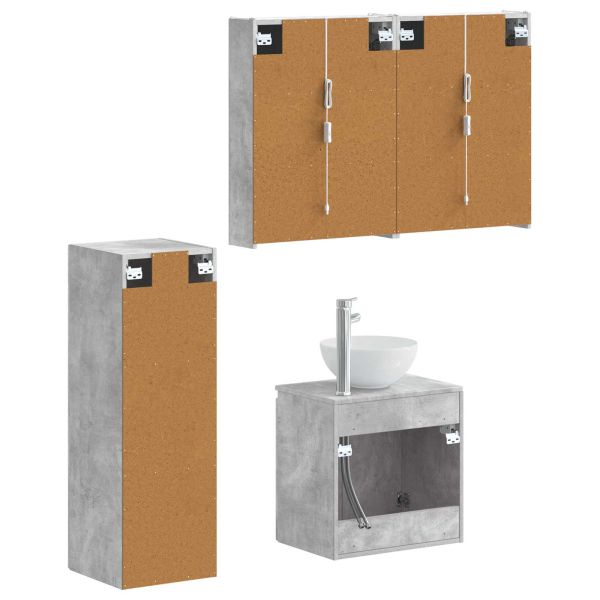 Комплект мебели за баня 4 pcs Бетонно сиво