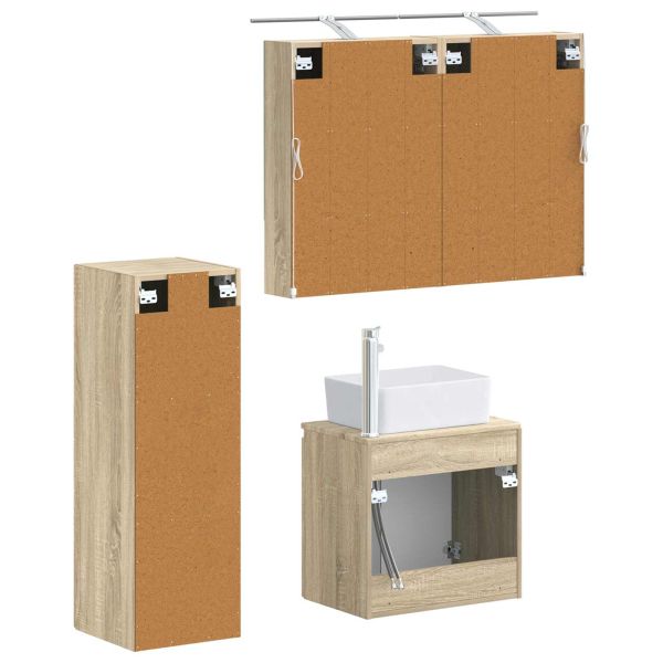 Комплект мебели за баня 4 pcs Дъб сонома