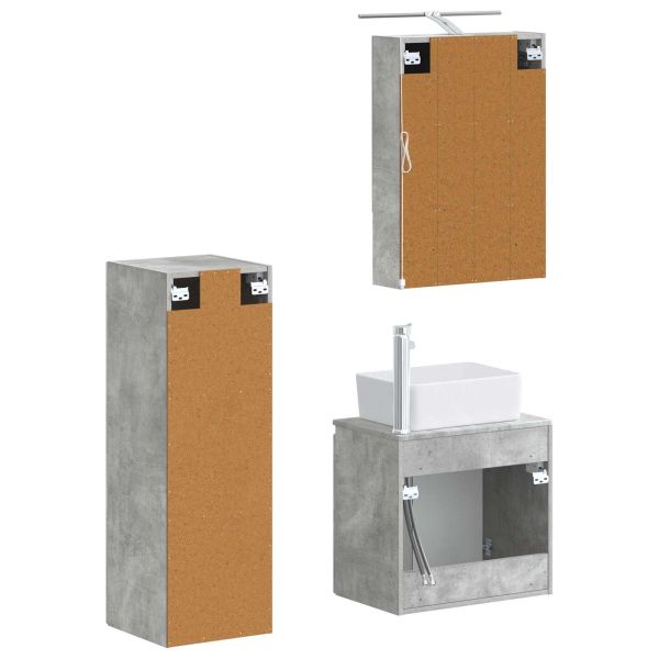 Комплект мебели за баня 4 pcs Бетонно сиво