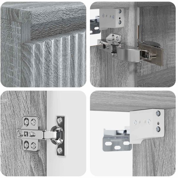 Комплект мебели за баня 4 pcs Сив Сонома