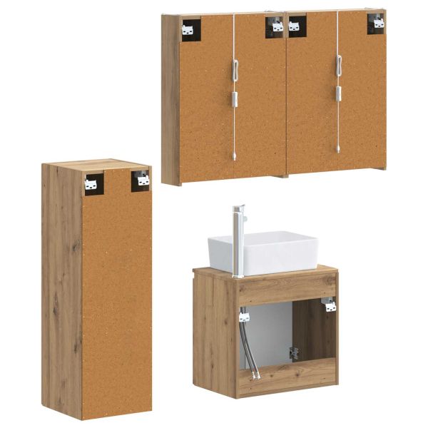Комплект мебели за баня 4 pcs Дъб артизан
