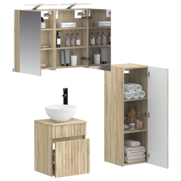 Комплект мебели за баня 4 pcs Дъб сонома