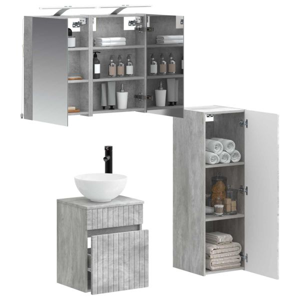 Комплект мебели за баня 4 pcs Бетонно сиво