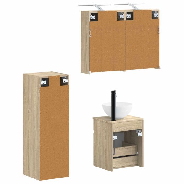 Комплект мебели за баня 4 pcs Дъб сонома