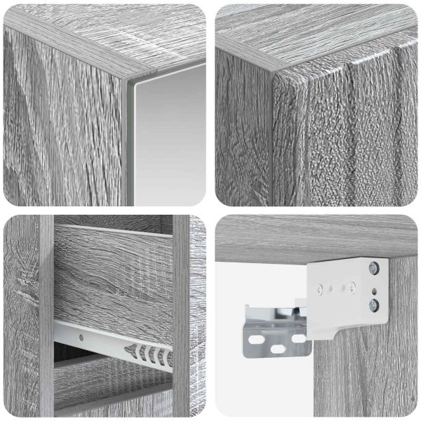 Комплект мебели за баня 4 pcs Сив Сонома