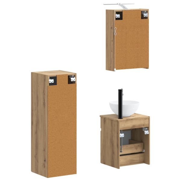 Комплект мебели за баня 4 pcs Дъб артизан