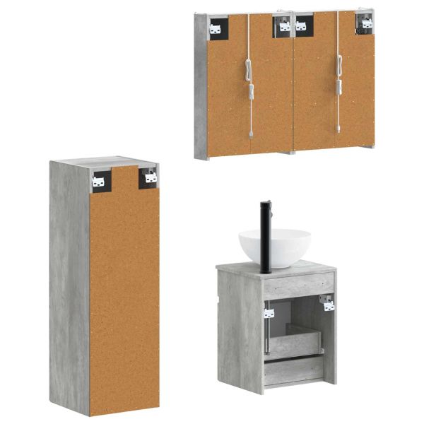 Комплект мебели за баня 4 pcs Бетонно сиво