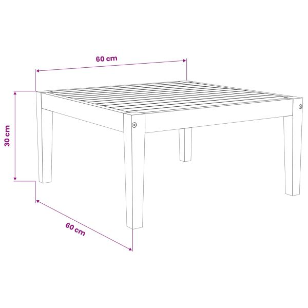 Маса Солидно акациево дърво Натурално 60 x 60 x 30 cm