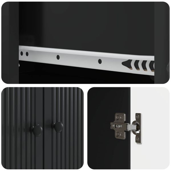 Комплект шкафове 2 pcs Черно 66 х 34,5 х 95 см