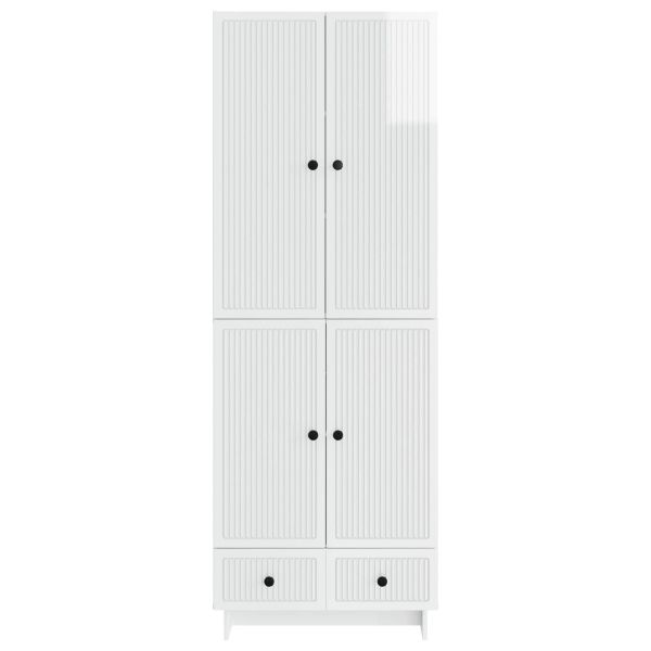 Комплект шкафове 2 pcs Бял гланц 66 х 34,5 х 95 см