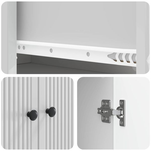 Комплект шкафове 2 pcs Бял гланц 66 х 34,5 х 95 см
