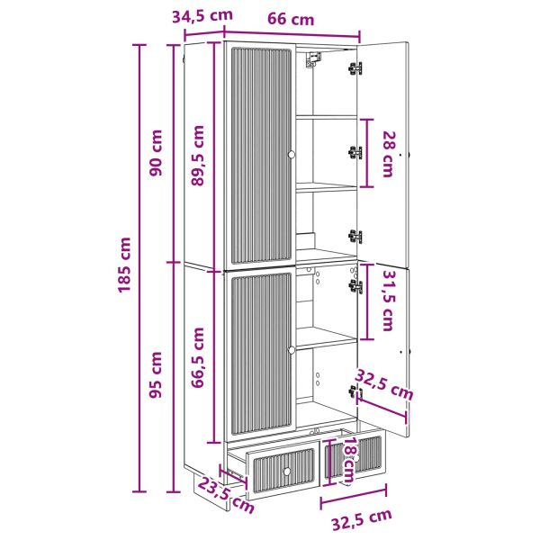 Комплект шкафове 2 pcs Дъб артизан 66 х 34,5 х 95 см