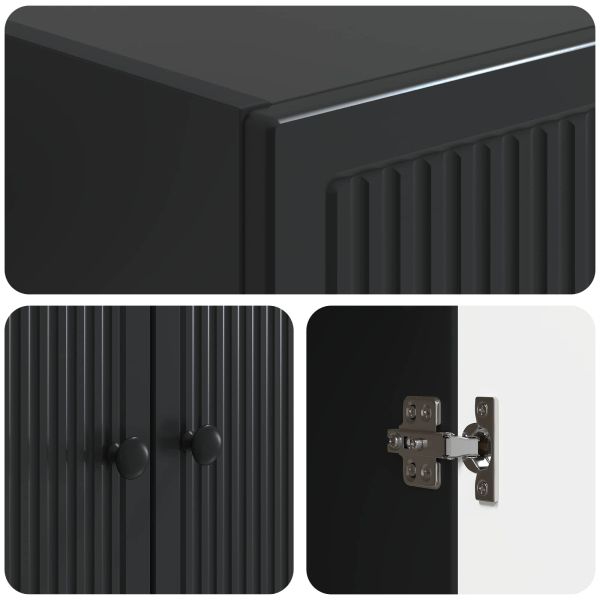 Комплект шкафове 2 pcs Черно 66 x 34,5 x 90 см