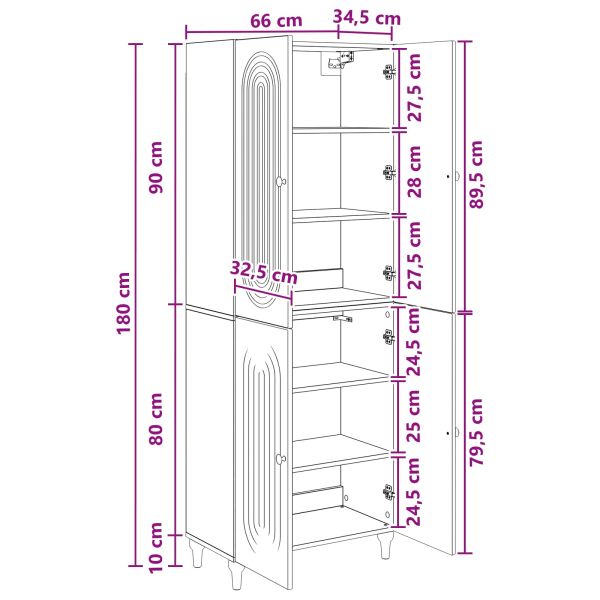 Комплект шкафове 2 pcs 66 x 34,5 x 90 см Инженерна дървесина