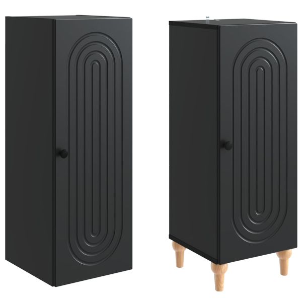 Комплект шкафове 2 pcs Черно Инженерна дървесина