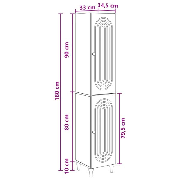 Комплект шкафове 2 pcs Черно Инженерна дървесина