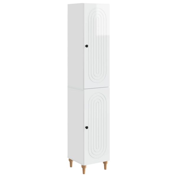 Комплект шкафове 2 pcs Бял гланц Инженерна дървесина