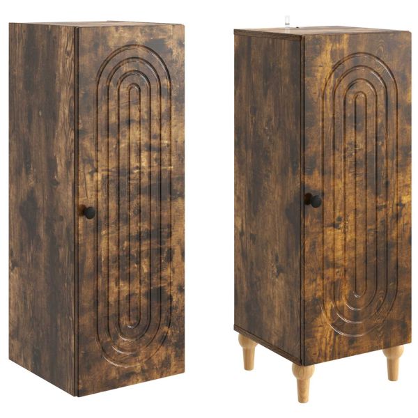 Комплект шкафове 2 pcs Опушен дъб Инженерна дървесина