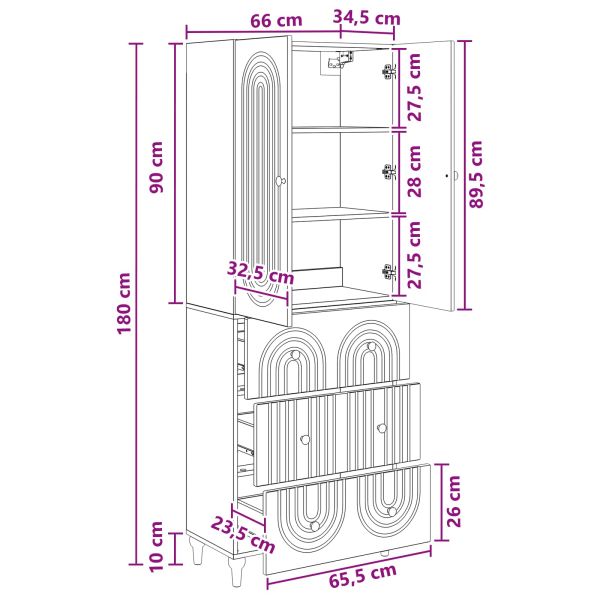 Комплект шкафове 2 pcs 66 x 34,5 x 90 см Инженерна дървесина
